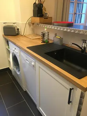 Cuisine ou kitchenette dans l'établissement Vieux Tours, Charmant T2 40m2, 4 pers, lumineux