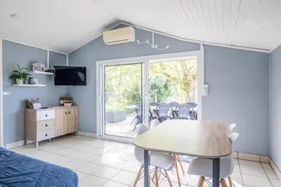 Télévision ou salle de divertissement dans l'établissement Maison au bord du Loir