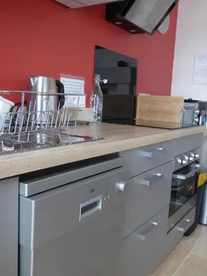 Cuisine ou kitchenette dans l'établissement Le Petit Pré, Gîte chez l'habitant