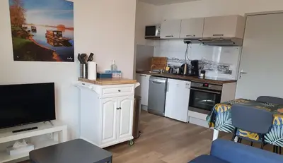 Cuisine ou kitchenette dans l'établissement Gîtes des Cygnes vue sur Loire et linge inclus