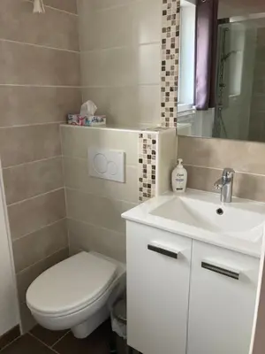 Salle de bains dans l'établissement GITE AU BIEN AITRE