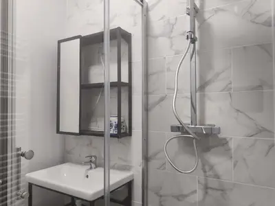 Salle de bains dans l'établissement Terrasse 25m - Flat Cosy & Calme - 5 min Gare & Vinci