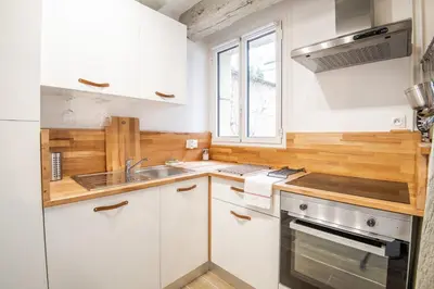 Cuisine ou kitchenette dans l'établissement La Maison Lamartine Havre de paix dans le centre de Tours