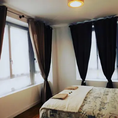 Un ou plusieurs lits dans un hébergement de l'établissement Appartement St Aignan sur Cher centre
