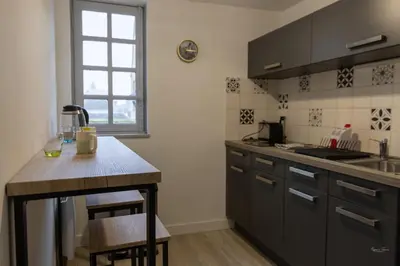 Cuisine ou kitchenette dans l'établissement Chez Gaspéli