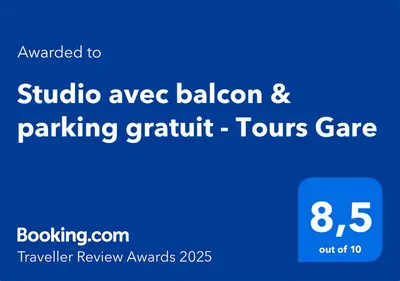 Certificat, récompense, panneau ou autre document affiché dans l'établissement Studio avec balcon & parking gratuit - Tours Gare