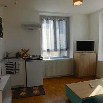 Télévision ou salle de divertissement dans l'établissement Appartement situé en centre ville de Saint Aignan