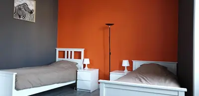 Un ou plusieurs lits dans un hébergement de l'établissement Bourgueil - Grand appartement proche CNPE Chinon