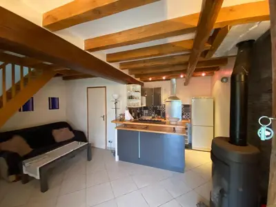 Cuisine ou kitchenette dans l'établissement Gite de charme au coeur de la forêt