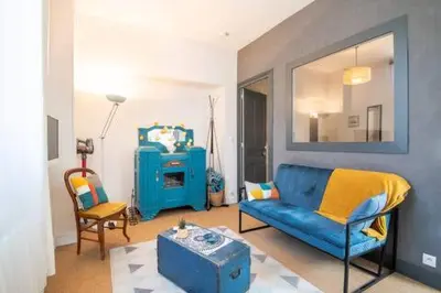 Coin salon dans l'établissement «AU VINCI BLEU» Cosy - Centre-ville Amboise