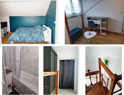 Un ou plusieurs lits dans un hébergement de l'établissement Duplex tout confort - circuit 24h - pôle santé sud - Centre des expositions - Technoparc