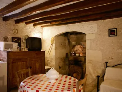 Télévision ou salle de divertissement dans l'établissement Maison familiale paisible proche de Braslou + jardin spacieux