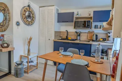 Cuisine ou kitchenette dans l'établissement L'Appart'Mans -charmant-studio-centre ville-2 pers