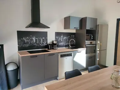 Cuisine ou kitchenette dans l'établissement Gîte des Gâtines 3 étoiles
