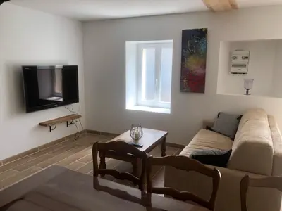 Coin salon dans l'établissement Gîte au calme entièrement rénové