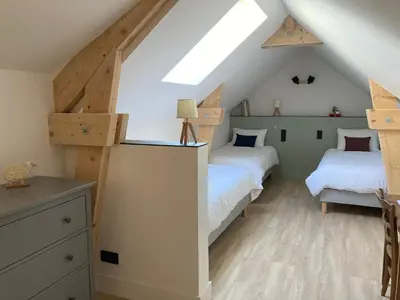 Un ou plusieurs lits dans un hébergement de l'établissement Maison Chemin, chambres d'hôtes à Amboise