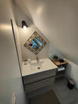 Salle de bains dans l'établissement L'OASIS - Maison rénovée à 10 min de Beauval