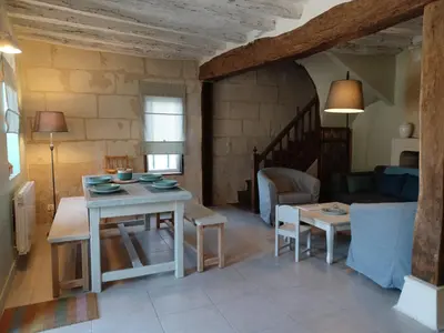 Coin salon dans l'établissement AUX BRIQUES ROUGES Au pied du château et à 4 km du zoo de Beauval