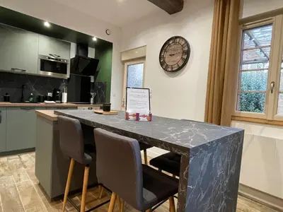Cuisine ou kitchenette dans l'établissement Maison avec balnéo à 10min du Zoo de Beauval