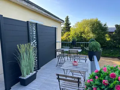 Balcon ou terrasse dans l'établissement La campagne à 5 minutes de Tours.