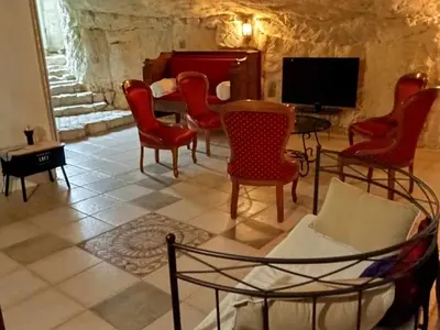Télévision ou salle de divertissement dans l'établissement Esprit Troglo