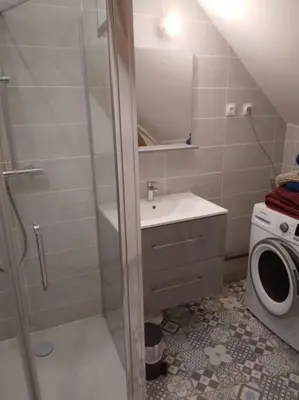 Salle de bains dans l'établissement Le Manoir à proximité de Tours