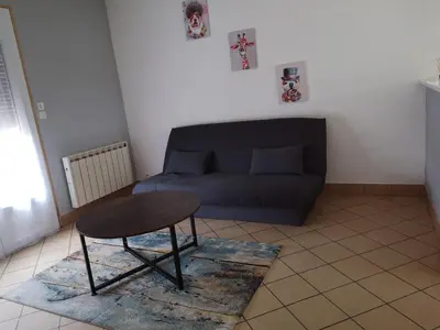 Coin salon dans l'établissement MAISON A 10MIN DU ZOO DE BEAUVAL