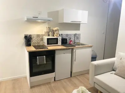Cuisine ou kitchenette dans l'établissement Le petit cocon