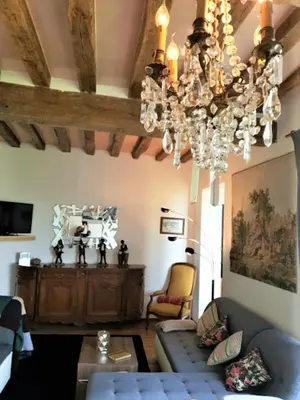 Coin salon dans l'établissement Vue sur Chateau et Loire