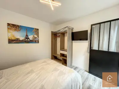 Un ou plusieurs lits dans un hébergement de l'établissement Le Loft Climatisé - 6 personnes - Entrée autonome
