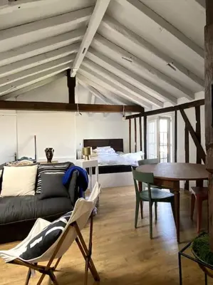 Coin salon dans l'établissement Appartement dans le Vieux Mans