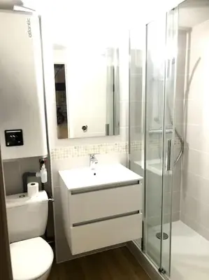 Salle de bains dans l'établissement Appartement dans le Vieux Mans
