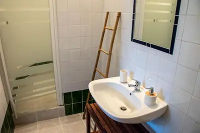 Salle de bains dans l'établissement Gîte rénové avec piscine au cœur de Vendôme