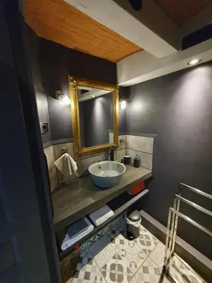 Salle de bains dans l'établissement la Villa Mancelle