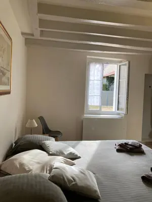 Un ou plusieurs lits dans un hébergement de l'établissement Charmant Gîte au calme, coeur Touraine, proche Chenonceaux