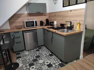 Cuisine ou kitchenette dans l'établissement Très beau studio quartier Cathédrale bord de Loire