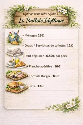 Nourriture dans le chalet ou à proximité