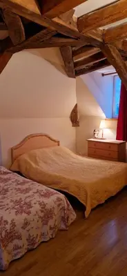 Un ou plusieurs lits dans un hébergement de l'établissement Gîte de groupe du Château de la Mézière