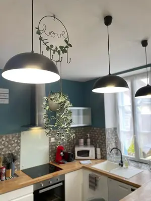 Cuisine ou kitchenette dans l'établissement Le D'HÔME
