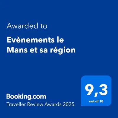 Certificat, récompense, panneau ou autre document affiché dans l'établissement Evènements le Mans et sa région