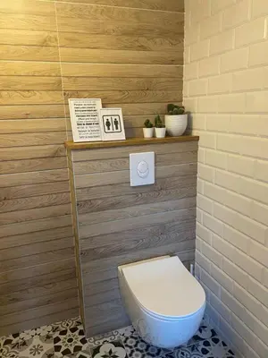 Salle de bains dans l'établissement Gîte La Patouille