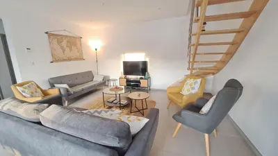 Coin salon dans l'établissement Maison tout confort proche Azay-le-Rideau 8 p