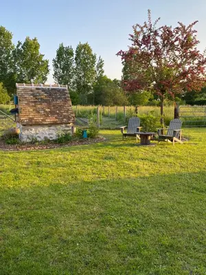 Jardin de l'établissement Maison de Campagne Le Pâtis aux Chevaux proche circuit 24H et Le Mans