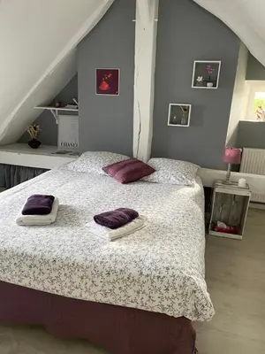 Un ou plusieurs lits dans un hébergement de l'établissement Maison de Campagne Le Pâtis aux Chevaux proche circuit 24H et Le Mans