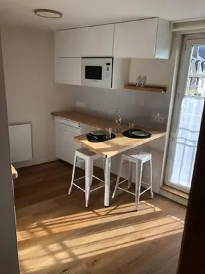 Cuisine ou kitchenette dans l'établissement L'appart des Halles Tours centre