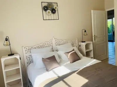 Un ou plusieurs lits dans un hébergement de l'établissement Havre de paix spa proche Amboise & châteaux de la Loire