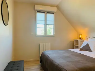 Un ou plusieurs lits dans un hébergement de l'établissement Havre de paix spa proche Amboise & châteaux de la Loire