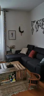 Coin salon dans l'établissement Maison de ville - Proche gare