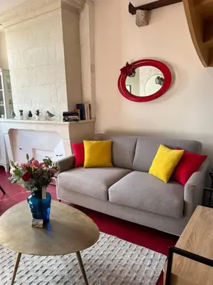 Coin salon dans l'établissement Le Trésor 4 pers à 20 minutes de Beauval
