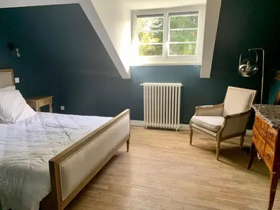 Un ou plusieurs lits dans un hébergement de l'établissement Château de l'Epinay - Domaine du Marquis de Lafayette
